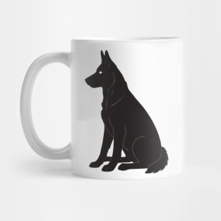 Black Silhouette Of German Shepherd Mug